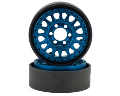 Vanquish Products KMC KM445 Impact 1.9" Beadlock Crawler Wheels (Blue) (2) - Image 1 of 4