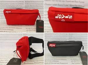Bolso de Bum de Lona LEVI'S para Hombre Pequeño Delgado Rojo Negro Cadera Cadera Cintura Banana Bolsos Nuevos con Etiquetas - Imagen 1 de 17