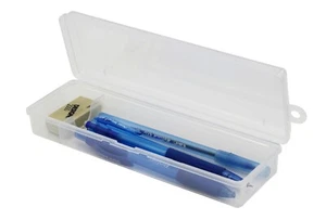 Clear Polypropylene Mini Storage Box with Hinged Lid & Snap Closure -For Pencils - Picture 1 of 10