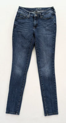 Женские джинсы с универсальной нитью размер 2/26S изогнутые узкие средние темные стрейч - Изображение 1 из 4