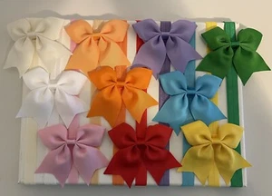 10 Pc Baby Toddler Girl ribbon Butterfly Bow FOE stretch Elastic Headband - Picture 1 of 2