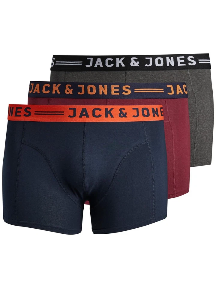 Jack&Jones Hombre 3 Paquete Básico Talla Grande Trunks (Lichfield ), Múltiple - Imagen 1 de 1