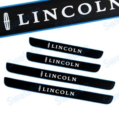 X4 Blue Border Rubber Car Door Scuff Sill Cover Panel Step Protector For Lincoln - Image 1 of 4