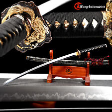 40'' Choji Hamon Katana Clay Tempered T10 Hadori Polish Japanese Samurai Sword