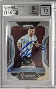 2022 Panini Prizm FIFA World Cup Lionel Messi #7 Beckett BGS 9 MINT BAS Auto 10 - Picture 1 of 2
