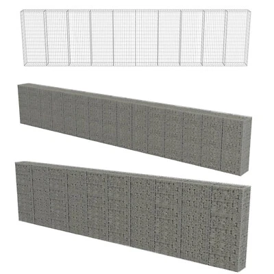 Gabionen Steinkorb Steingabionen Gabionenwand mit Abdeckung Wand Draht Mauer Neu - Bild 1 von 4