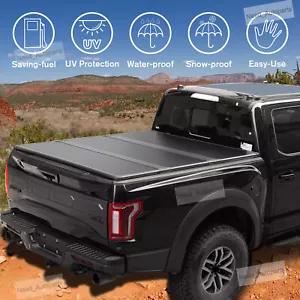 6ft Lock Hard Tri-Fold Tonneau Cover Black For Toyota 2016-23 Tacoma Truck Bed - Picture 1 of 15