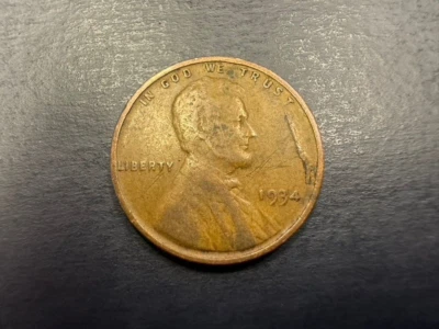 1934 Lincoln Wheat Penny RETAINED LAMINATION Errors Coin - Image 1 of 4
