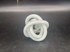 Infinity Lovers Knot Paperweight Hand Blown Cased Glass - Picture 1 of 7