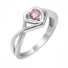 Christine Engagement Ring Promise Heart For Women Silver Cz Ginger Lyne Colle...