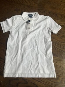 Polo Ralph Lauren Kids Size 7 White Polo School Uniform NWT - Picture 1 of 6