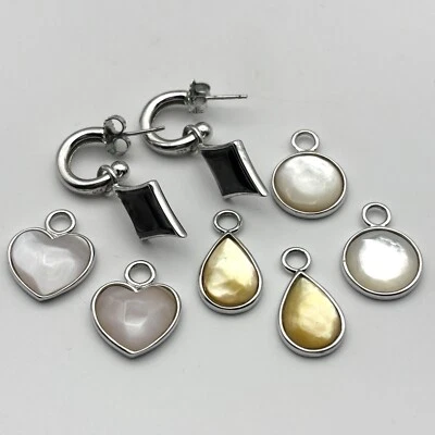 Honora 925 Sterling Interchangeable  Mother Of Pearl Dangle Earrings - Image 1 of 4