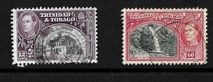 TRINIDAD & TOBAGO  1938 -  KGVI - 12 cents & 60 cents - SG 252 & 254 - Fine used - Picture 1 of 1