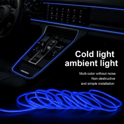 Striscia LED EL Neon per Interni Auto 12V - 5 Metri - Colore Blu - Immagine 1 di 3