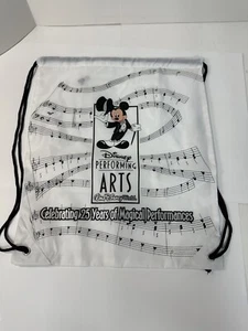Mickey Disney World Bag Performing Arts Drawstring Backpack 25th Anniversary New - Picture 1 of 6