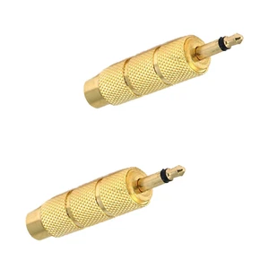 Paquete de 2 enchufes estéreo hembra ChromaCast 1/4" a adaptador conector estéreo macho de 3,5 mm - Imagen 1 de 2