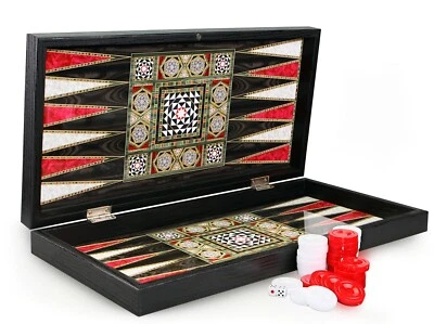 Wunderschöne Intarsien Look Backgammon TAVLA XXL Sedef Tavla  - Bild 1 von 4
