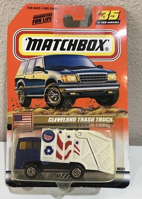 1999 MATCHBOX SUPERFAST #35 CLEVELAND CAMINHÃO DE LIXO 35/100 NOVO - Imagem 1 de 3