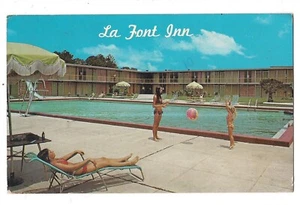 Pool Motel LA FONT INN Exterior Pascagoula MS Mississippi Postcard 1975 - Picture 1 of 2