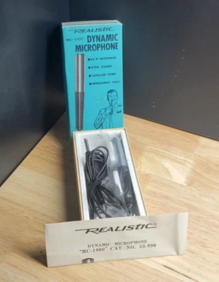 VTG REALISTIC MC-1000 Dynamic Microphone  Desk Stand Lavalier Original Box - Image 1 of 4