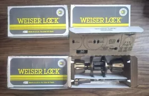 4 X WEISER LOCK A100A TULPE MESSING BRONZE TÜRKNAUFGARNITUREN 80ER JAHRE - NOS - Bild 1 von 6