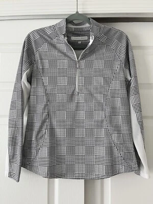 Pebble Beach para mujer talla Pullover de golf M blanco y negro 1/4 cremallera manga larga  Foto 1 de 4