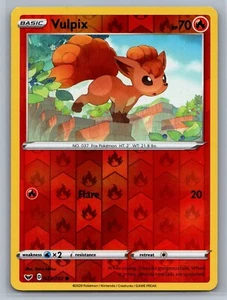 2020 Pokemon Vulpix 022/202 Reverse Holo Basic Fire Type NM-MT - Picture 1 of 2