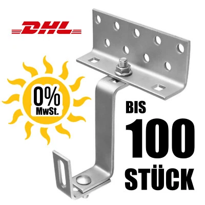 Dachhaken 3-fach verstellbar Halterung Edelstahl Solar PV Photovoltaik-Anlage - Bild 1 von 4