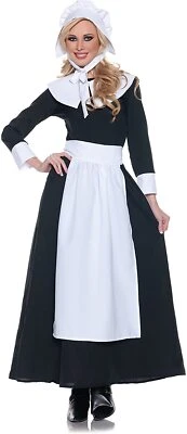 Pilgrim Woman Dlx Dress & Bonnet XLG Ladies Costume - Image 1 of 2