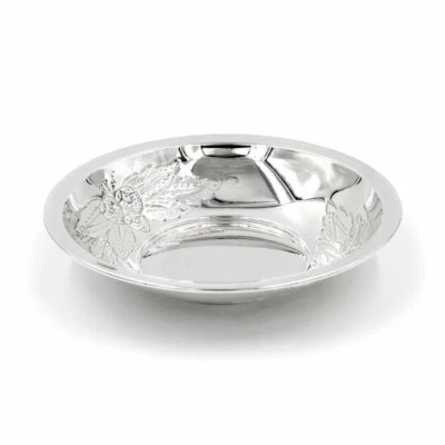 Coppetta Porta Cioccolatini in Argento 800 con Fine Cesello Motivo Fragole - Immagine 1 di 4