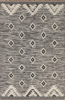 Southwestern Kilim Moroccan 4x6 Rug Hand-Woven Wool Carpet - Image 1 of 4
