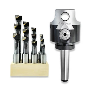 3″ Boring head with 3 morse taper shank arbor + 12pc brazed boring tools 3/4" - Picture 1 of 1