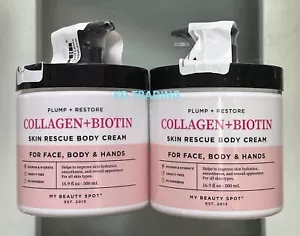 (2 Stück) MY BEAUTY SPOT ~ COLLAGEN + BIOTIN Skin Plump Restore RETTUNGSCREME 500ml - Bild 1 von 4