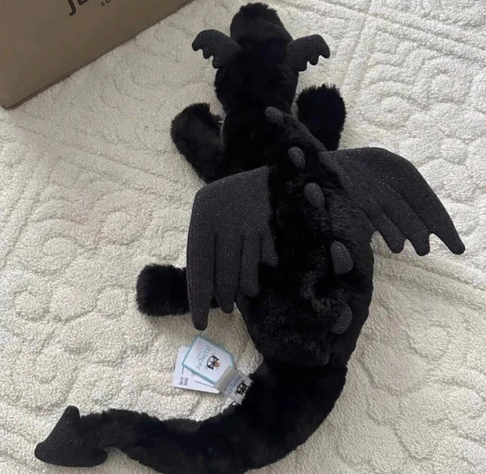 Jellycat Black Dragon - RARE - BNWT - Stunning Plush Toys Green Best Cuddly Toy - image 1 of 2