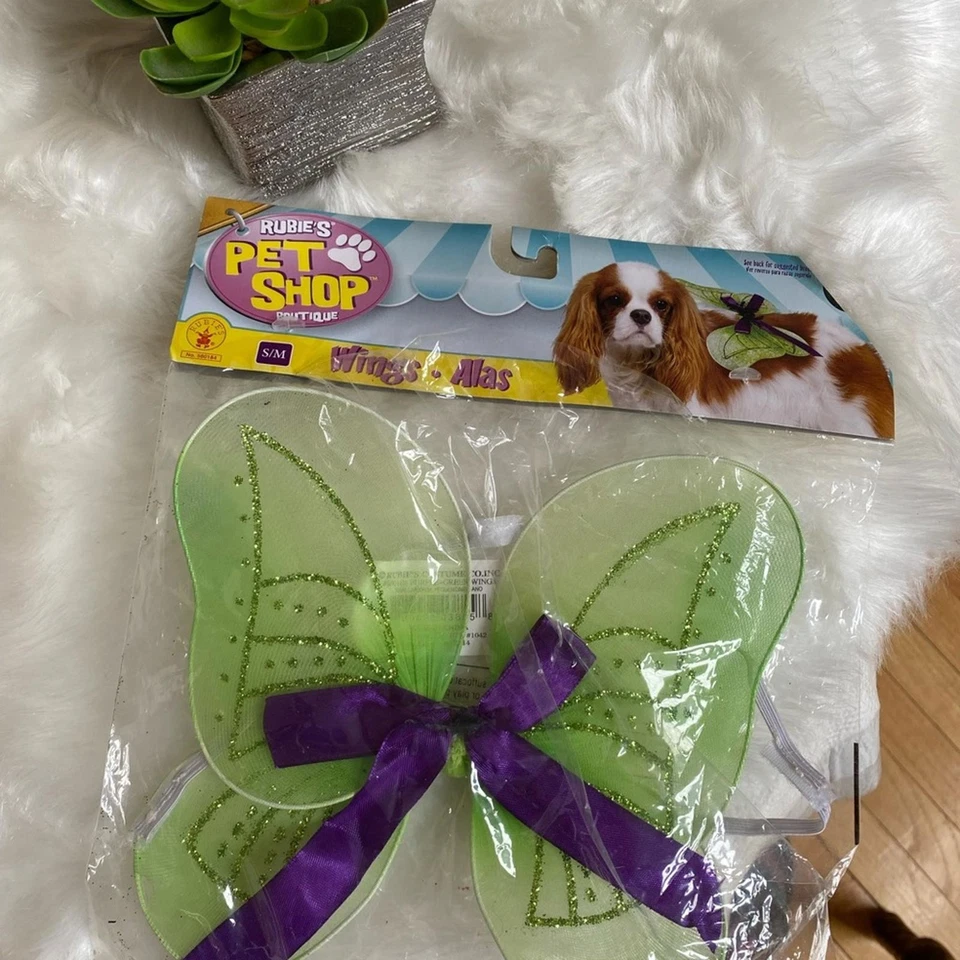 Rubie's Pet Shop Small Dog Fairy Wings with Purple Bow - Image 1 of 1