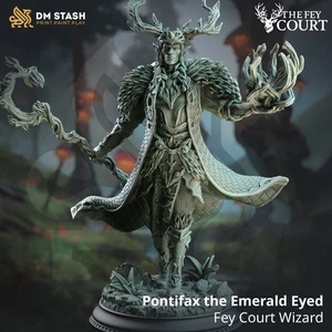Pontifax the Emerald Eyed | Fey Court Wizard | Unpainted Resin Figure 32mm/75mm - Picture 1 of 1