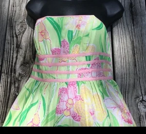 Lilly Pulitzer Dress Orchids silk Blend Katrina size 4 white label Pastel Lilly! - Picture 1 of 7