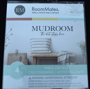 RM RoomMates Mudroom The Dirt Stops Here Peel & Stick Wall Decal 36.5 x 8.625 - Picture 1 of 12