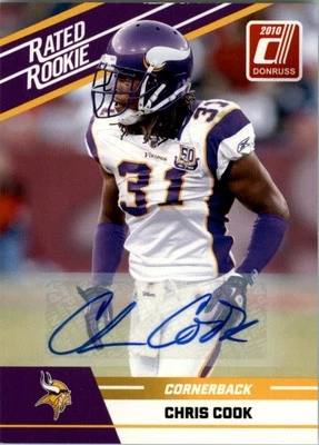 2010 Donruss Rated Rookies Autographs #17 Chris Cook (Print run 125) Auto  FB - Image 1 of 2