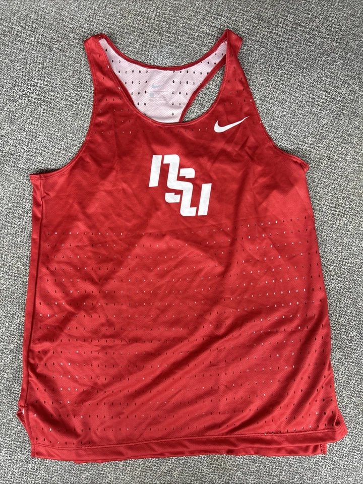 Women's Nike NSU Digital Elite Fast Running Singlet MEDIUM Track CV3599 Red Mesh