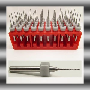 #70 .028"  0.70mm Solid Carbide Drill Bits FIFTY Pieces -1/8" Shanks .7mm .7 R/S - Picture 1 of 5