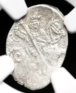 NGC AU55 RUSSIA Ivan IV "The Terrible", 1533-1584. Silver Kopek Horse Rider Coin - Picture 1 of 5