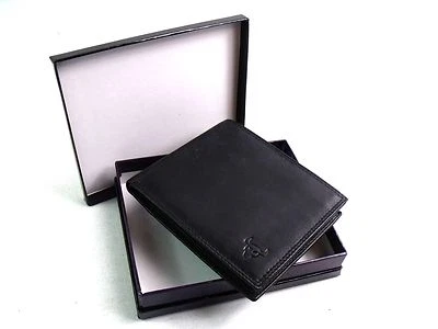 Hommes Créateur Noir Superbe Qualité Véritable Cuir Portefeuille Porte Carte - Photo 1/4