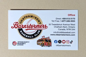 SPORT VISITENKARTE - Chatham Kent Barnstormers Minor League Baseball ⚾️⚾️ - Bild 1 von 2