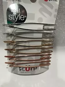 SCUNCI Real Style Metal Bobby Pins, Pack of 6 (Gold, Silver and Rose Gold) - Picture 1 of 2