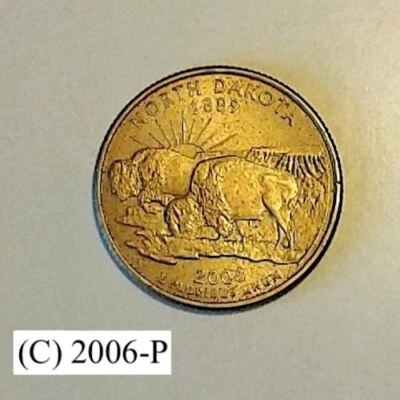 2006-P- NORTH DAKOTA STATE QUARTER GOLD COLOR RARE C- NGC PRICE CHARTS  (C) - Image 1 of 4