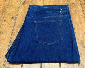 New Bob Barker Prison Blue Denim Straight-Leg Jeans 100% Cotton Men's 44x32 (D) - Picture 1 of 3