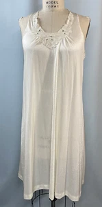 Abito vintage slip MEDIUM avorio nylon GOSSARD ARTEMIS classico ferretto pizzo USA - Foto 1 di 10