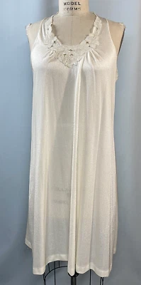 Vintage gown slip MEDIUM ivory nylon GOSSARD ARTEMIS classic halter lace USA - Image 1 of 4
