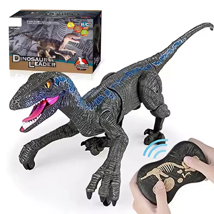 Remote Control Dinosaur for Kids Walking Deinonychus w/ Sound & Light Effects - Image 1 of 4